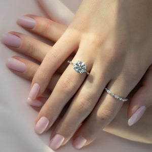 The Penelope Set With A 3.5 Carat Round Moissanite