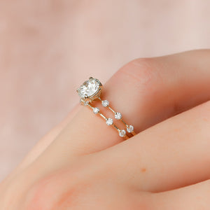 The Penelope Set With A 3.5 Carat Round Moissanite
