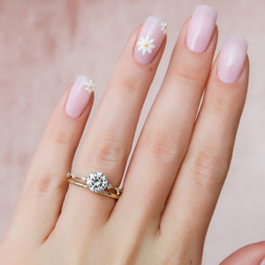 The Penelope Set With A 3.5 Carat Round Moissanite