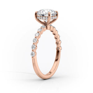The Khloe Set With A 2 Carat Elongated Cushion Moissanite
