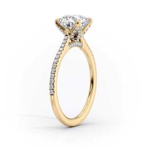 The Pave Madison Set With A 2 Carat Pear Moissanite