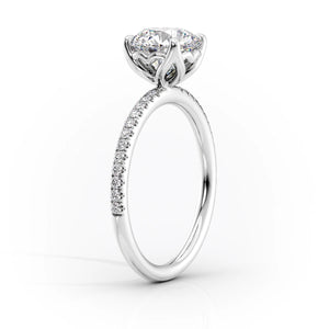 The Pave Alison Set With A 2.5 Carat Oval Lab Diamond