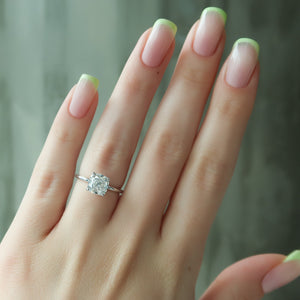The Nelly Set With A Cushion Moissanite