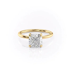 The Nelly Set With A 3.5 Carat Cushion Moissanite