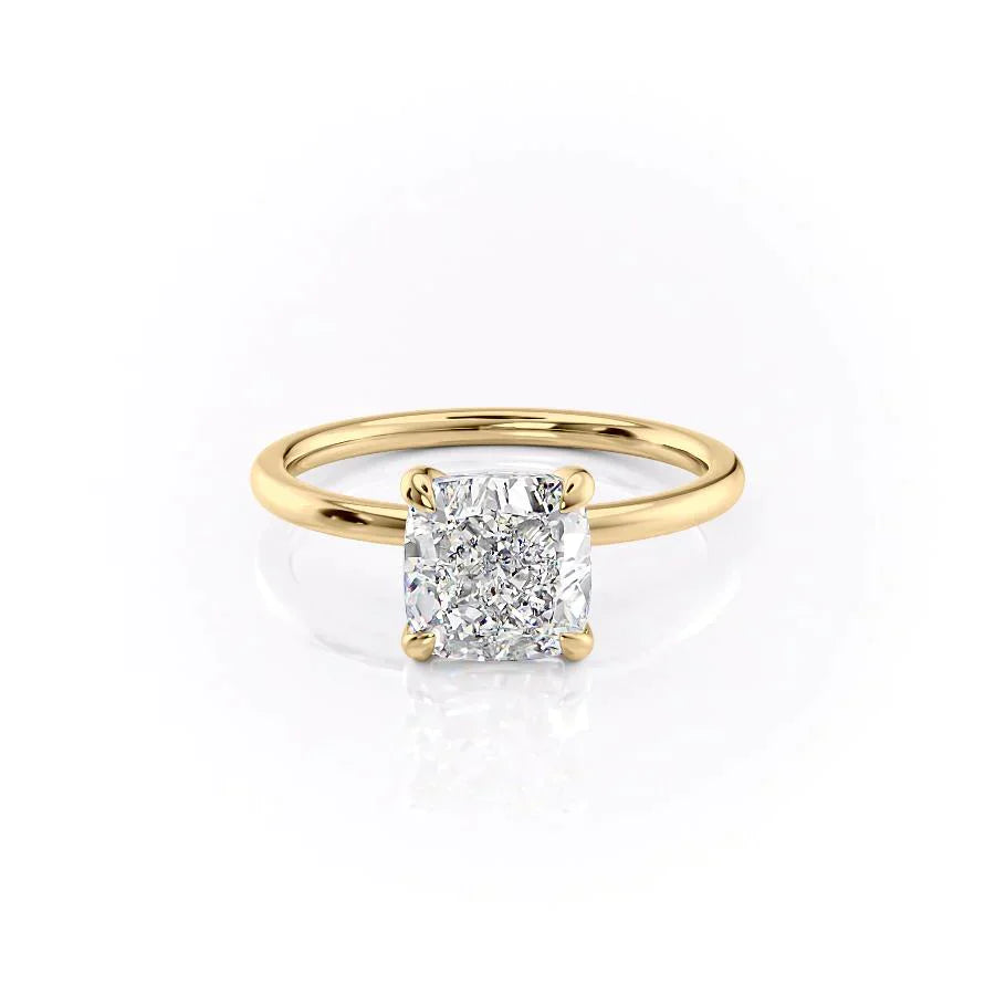 The Nelly Set With A 2.5 Carat Cushion Lab Diamond