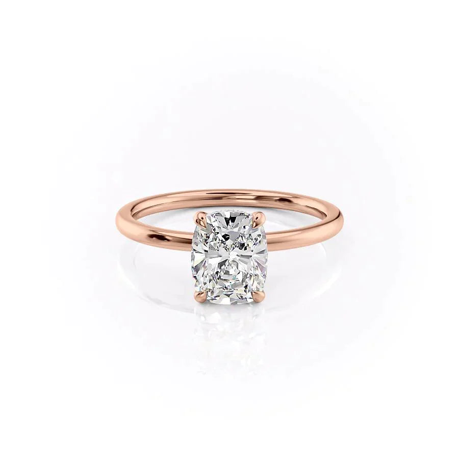 The Nelly Set With A 1 Carat Elongated Cushion Lab Diamond