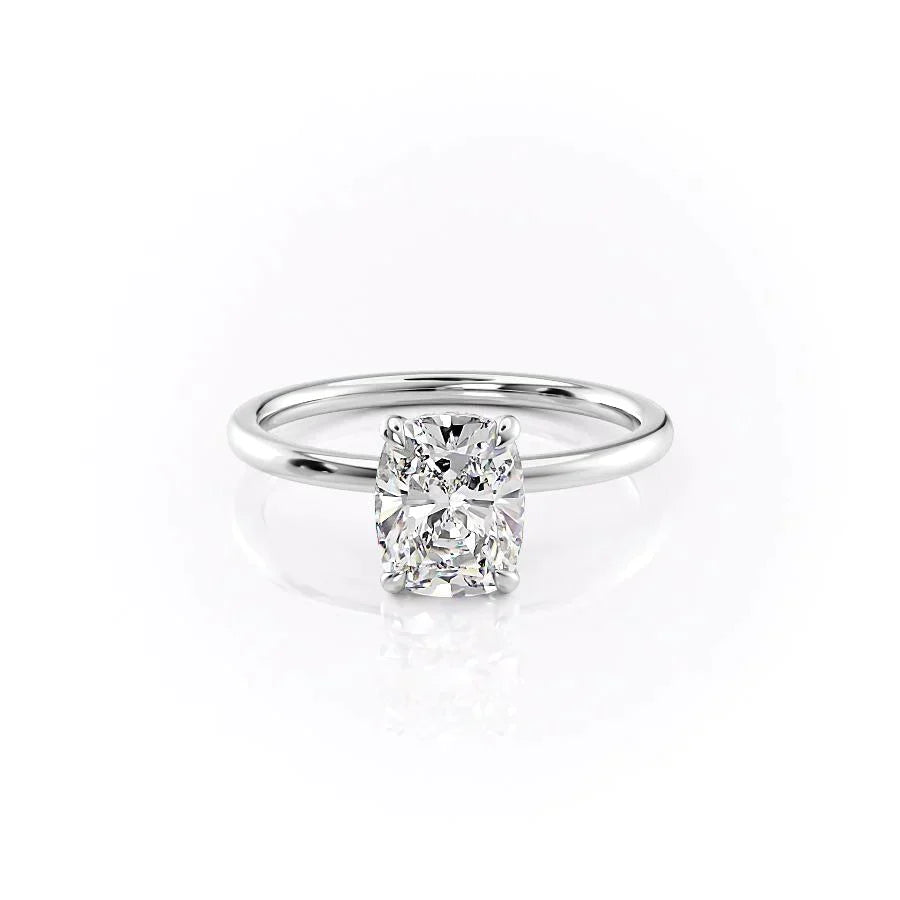 The Nelly Set With A 2 Carat Elongated Cushion Lab Diamond