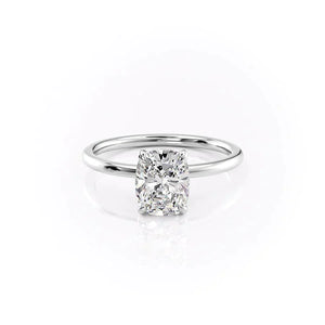 The Nelly Set With A 1.5 Carat Elongated Cushion Lab Diamond