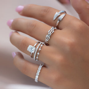The Nelly Set With A 1.5 Carat Elongated Cushion Lab Diamond