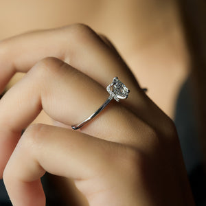 The Nelly Set With A 1.5 Carat Elongated Cushion Lab Diamond