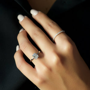 The Nelly Set With A 1.5 Carat Elongated Cushion Lab Diamond