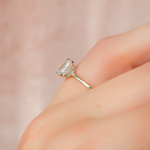 The Nelly Set With A 3 Carat Elongated Cushion Lab Diamond