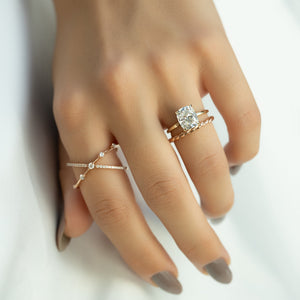 The Nelly Set With A 3 Carat Elongated Cushion Lab Diamond