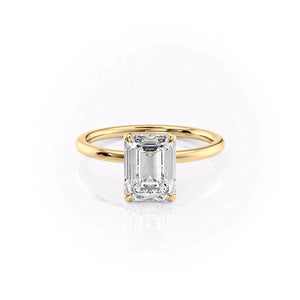 The Nelly Set With A 4.5 Carat Emerald Moissanite
