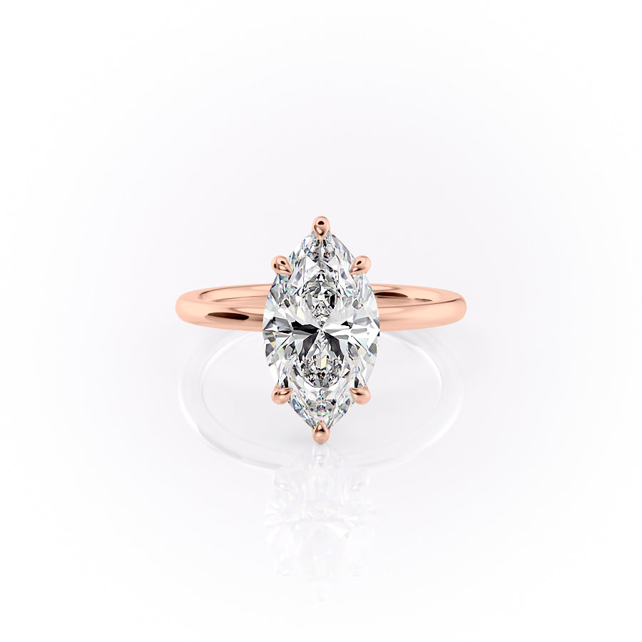 The Nelly Set With A 1.5 Carat Marquise Moissanite
