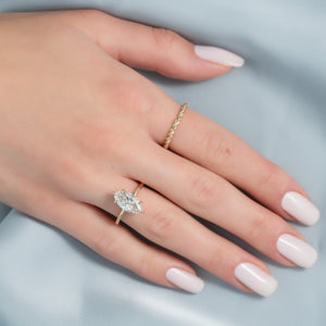 The Nelly Set With A 3 Carat Marquise Lab Diamond