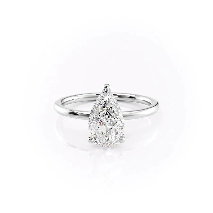 The Nelly Set With A 2.5 Carat Pear Lab Diamond
