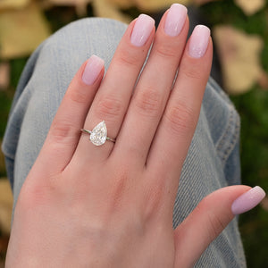 The Nelly Set With A 1 Carat Pear Lab Diamond