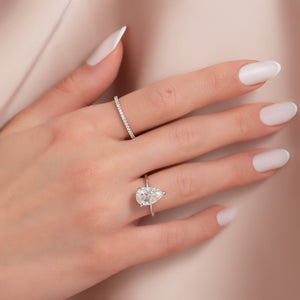 The Nelly Set With A 1 Carat Pear Lab Diamond