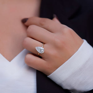 The Nelly Set With A 2 Carat Pear Lab Diamond