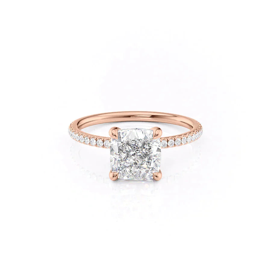 The Pave Nelly Set With A 3.5 Carat Cushion Moissanite