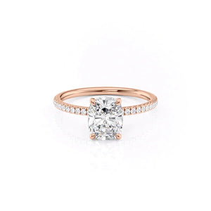 The Pave Nelly Set With A 1.5 Carat Elongated Cushion Lab Diamond