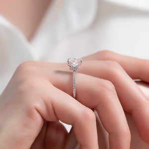 The Pave Nelly Set With A 1.5 Carat Cushion Lab Diamond