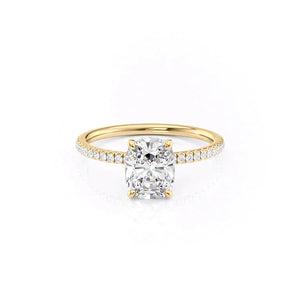 The Pave Nelly Set With A 4.5 Carat Elongated Cushion Moissanite
