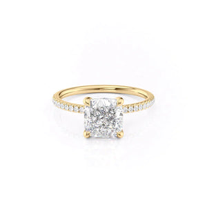 The Pave Nelly Set With A 2.5 Carat Cushion Lab Diamond