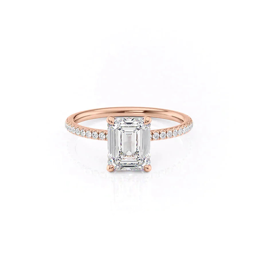 The Pave Nelly Set With A 3.5 Carat Emerald Moissanite