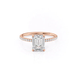 The Pave Nelly Set With A 1.5 Carat Emerald Moissanite