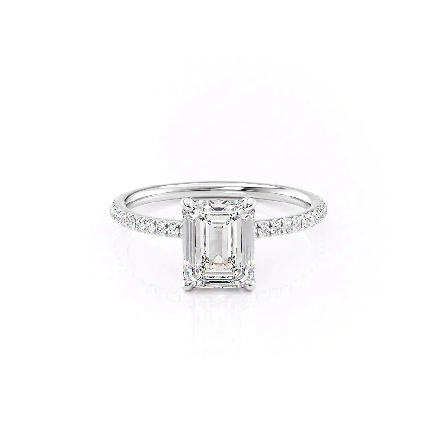 The Pave Nelly Set With A 2.5 Carat Emerald Moissanite