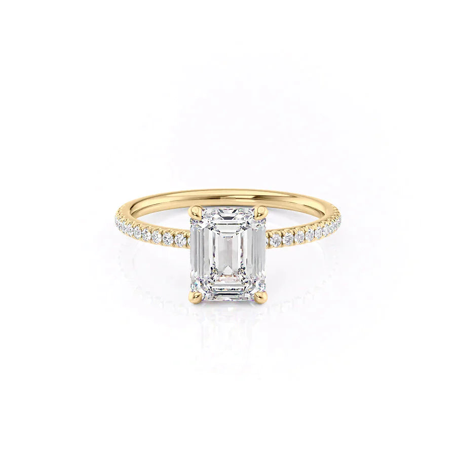 The Pave Nelly Set With A 2.5 Carat Emerald Moissanite