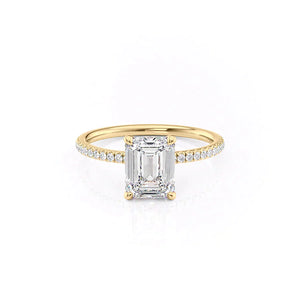 The Pave Nelly Set With A 2.5 Carat Emerald Moissanite
