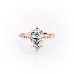 The Pave Nelly Set With A 1 Carat Marquise Lab Diamond
