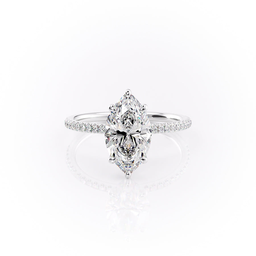 The Pave Nelly Set With A 1.5 Carat Marquise Moissanite