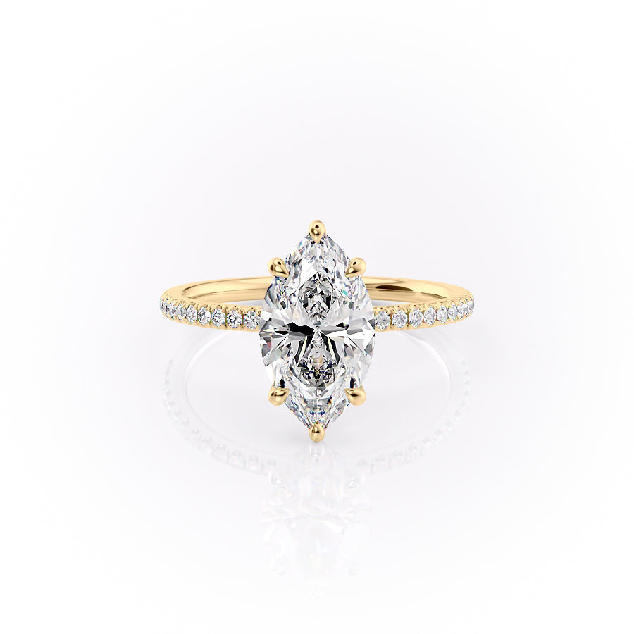 The Pave Nelly Set With A 3 Carat Marquise Lab Diamond