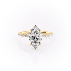 The Pave Nelly Set With A 3 Carat Marquise Lab Diamond