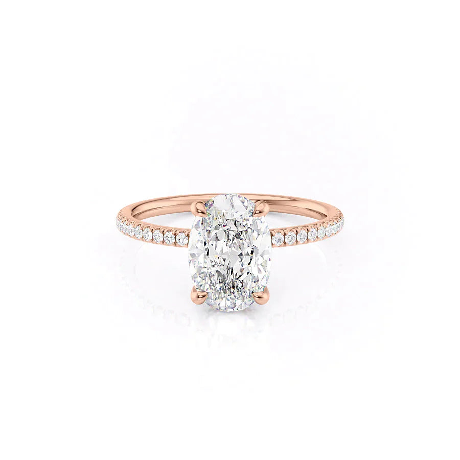 The Pave Nelly Set With A 2.5 Carat Oval Moissanite