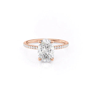 The Pave Nelly Set With A 4.5 Carat Oval Moissanite