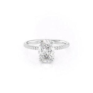 The Pave Nelly Set With A 1.5 Carat Oval Moissanite