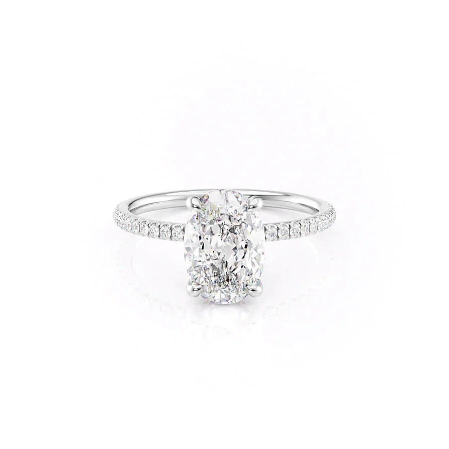 The Pave Nelly Set With A 2.5 Carat Oval Lab Diamond