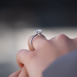 The Pave Nelly Set With A Oval Moissanite