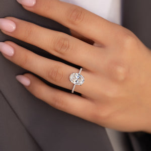 The Pave Nelly Set With A 2 Carat Oval Lab Diamond