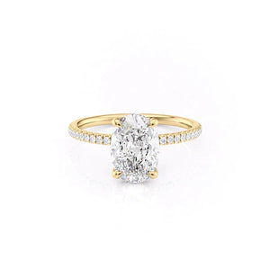 The Pave Nelly Set With A 1.5 Carat Oval Lab Diamond
