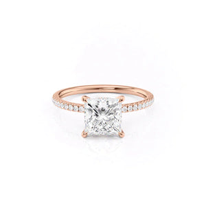 The Pave Nelly Set With A 1 Carat Princess Lab Diamond