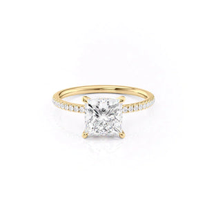 The Pave Nelly Set With A 3 Carat Princess Lab Diamond