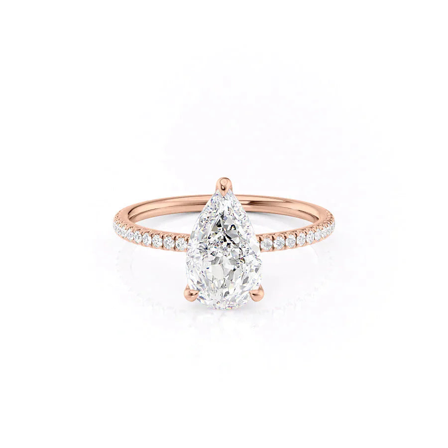 The Pave Nelly Set With A 3 Carat Pear Lab Diamond