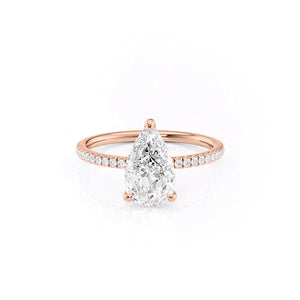 The Pave Nelly Set With A 3 Carat Pear Lab Diamond