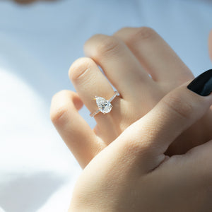 The Nelly Set With A 3.5 Carat Pear Moissanite